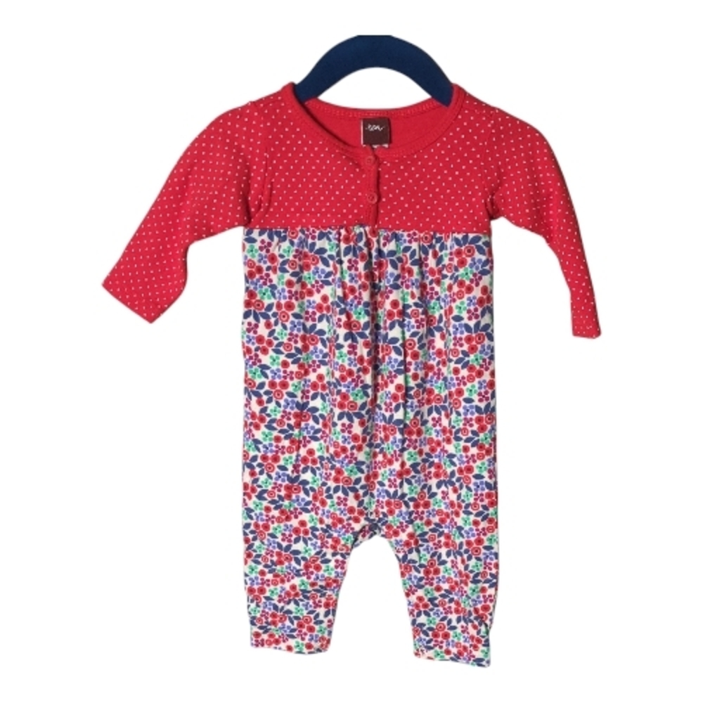 Tea Collection Print Mix Baby Romper Floral Polka Dot‎ 100% Cotton Size 0-3m